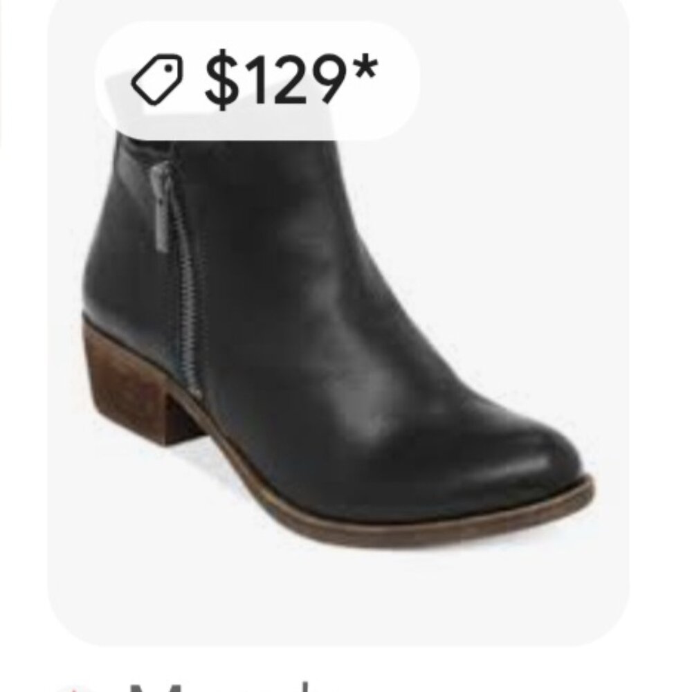 Lucky Brand Black Leather Boot women's Size 8 Medium
